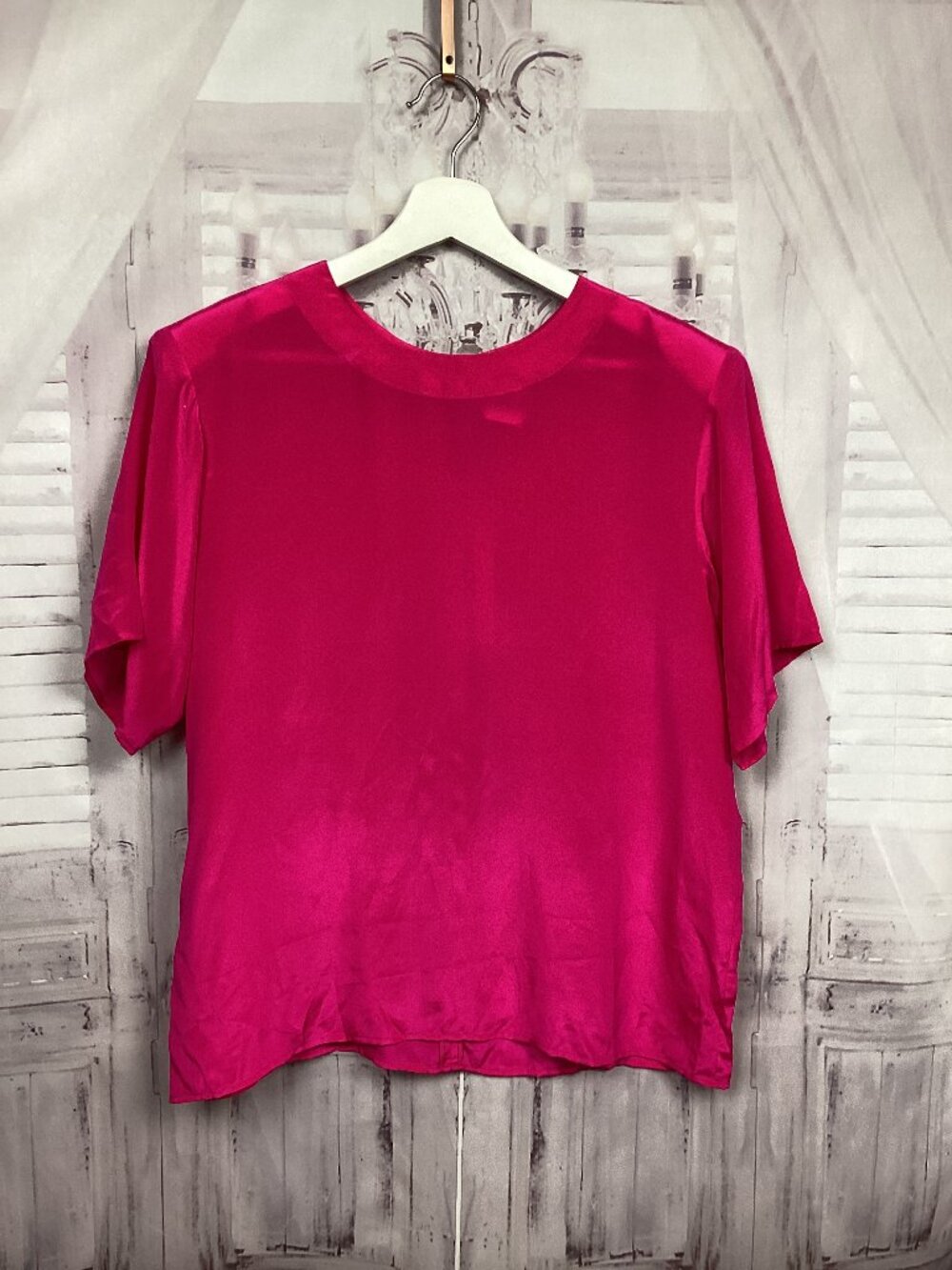 Vintage Silkage Hot Pink Blouse Short Sleeve NWT M